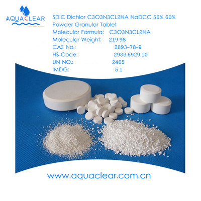 Largest China Factory Manufacturer of water treatment stabilized chlorine SDIC Dichlor NaDCC