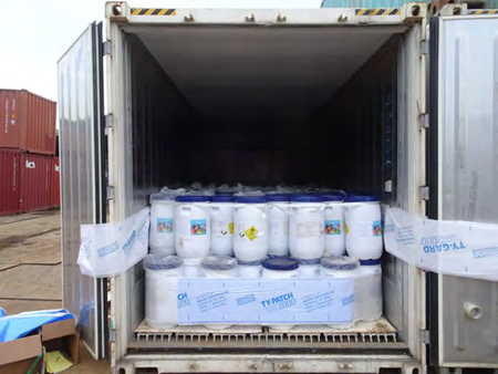 Shippment of AquaClear Calcium Hypochlorite in 20' reefer container in May 2021 to Penang, Malaysia