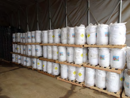 AquaClear® Calcium Hypochlorite 70% in 45kg/round drum, ready for shippment in reefer container